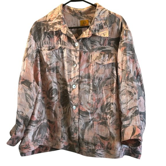 Ruby Rd Button Up Lightweight Shacket 24W Shirt - Picture 2 of 5